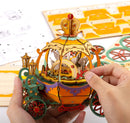DIY 3D Music Box Puzzle - Pumpkin Carriage - 165 pcs - Flashpopup.com