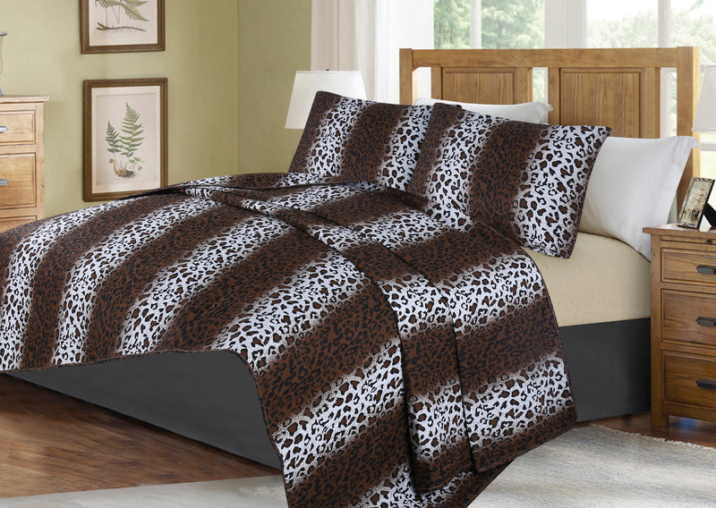 2-Piece Cheetah Design Bedspread Set - Twin Size - Flashpopup.com