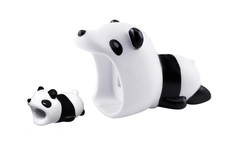 2pk iPhone Big Biter & Small Chomper Cable Protectors - Panda - Flashpopup.com
