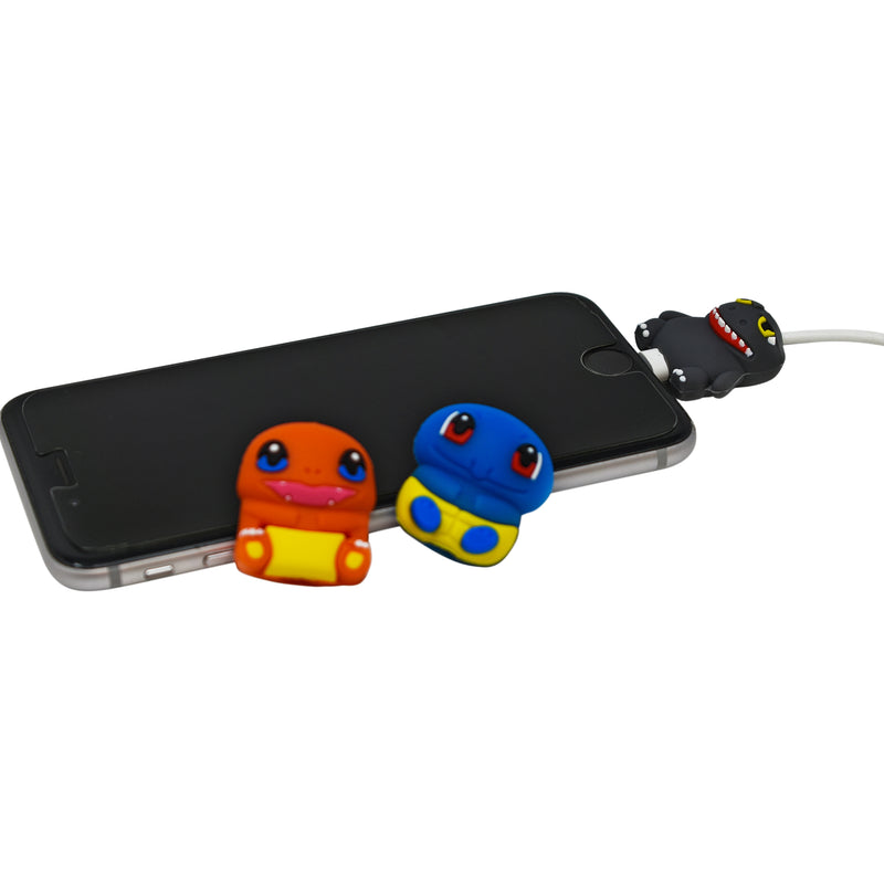 3-pack Cable Protectors Coalossal Squirtle Charmander Compatible iPhone Android - Flashpopup.com