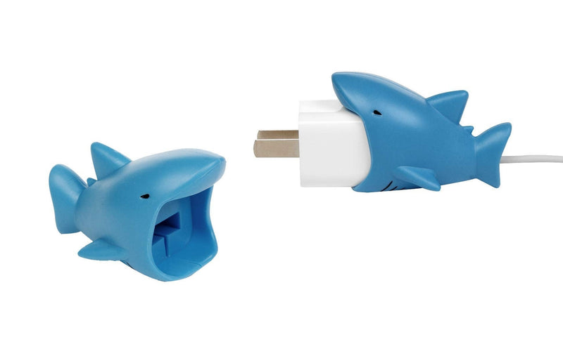 2pk iPhone Big Cable Animal Biters Cable Protectors - Blue Shark - Flashpopup.com