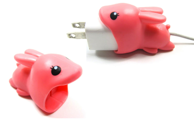 2pk iPhone Big Cable Animal Biters Cable Protectors - Bunny - Flashpopup.com