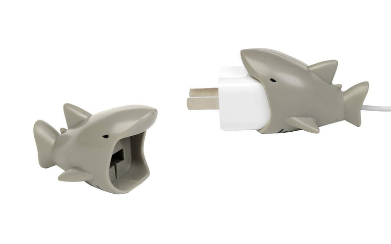 2pk iPhone Big Cable Animal Biters Cable Protectors - Grey Shark - Flashpopup.com