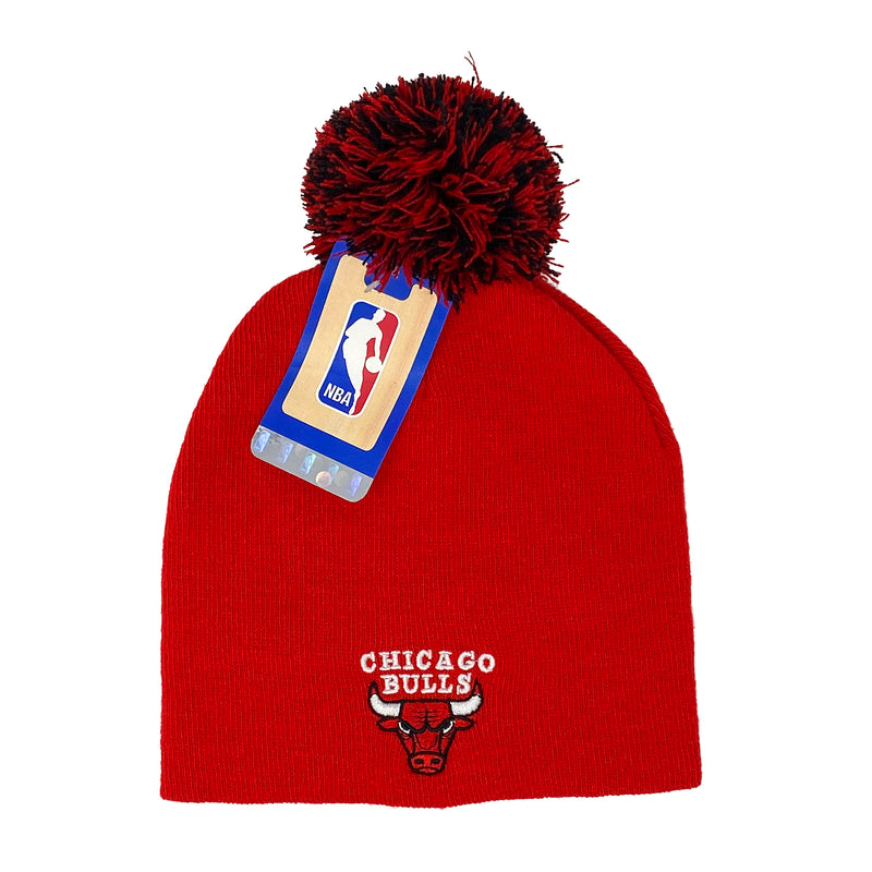 NBA Beanie Chicago Bulls, Red Pom Cuffless - Flashpopup.com