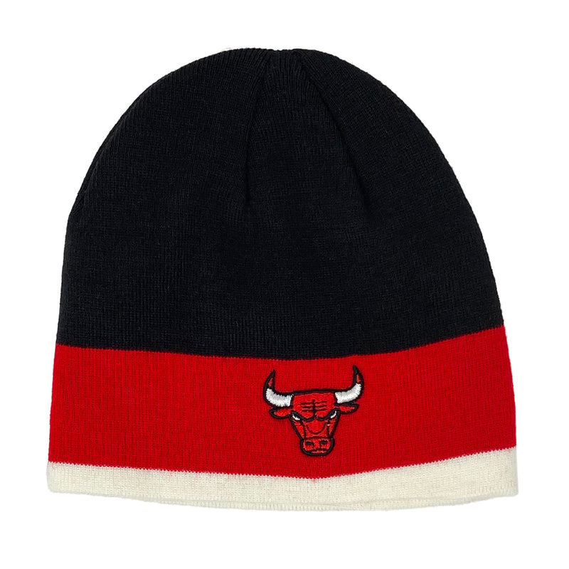 NBA Beanie Chicago Bulls, Striped Cuffless Black - Flashpopup.com