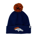 NFL Beanie Denver Broncos, Blue Pom Cuffed - Flashpopup.com