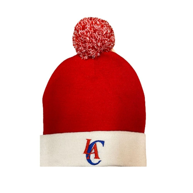 NBA Beanie Los Angeles Clippers, Red/White Cuffed Pom - Flashpopup.com