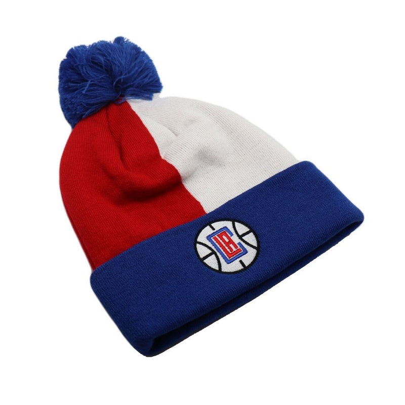 NBA Beanie Los Angeles Clippers, Tricolor Cuffed Pom - Flashpopup.com