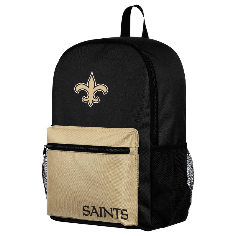 NFL New Orleans Saints Two Tone Backpack With Team Logo - Flashpopup.com