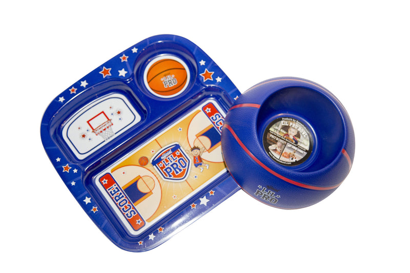 Basketball Dinnerware Set for Kids, Blue & BPA Free - Flashpopup.com