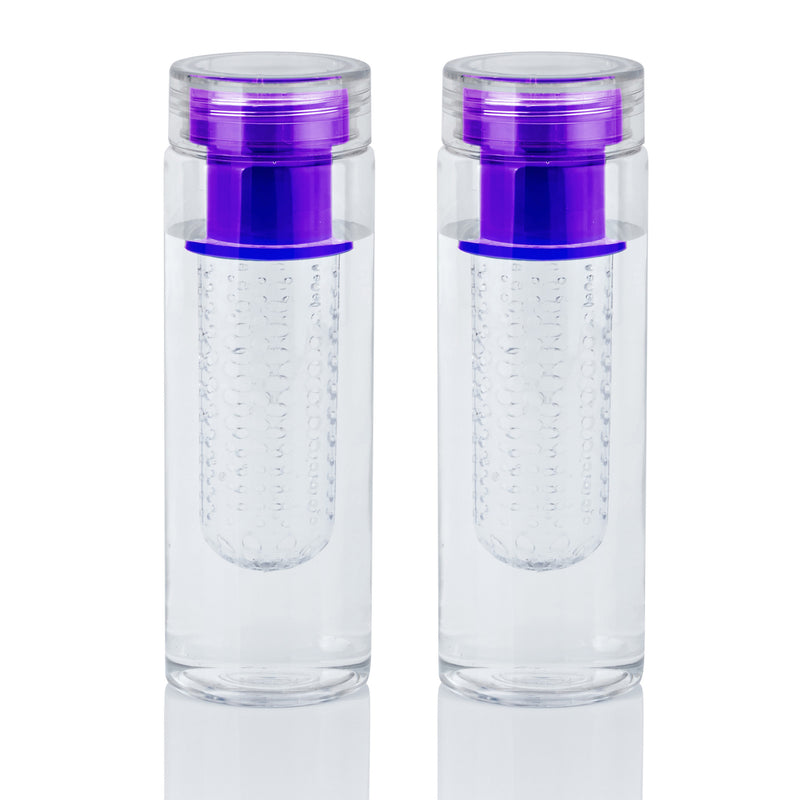 2 Pack Infuze H2O - Infuser Water Bottle - Purple 24oz - Flashpopup.com