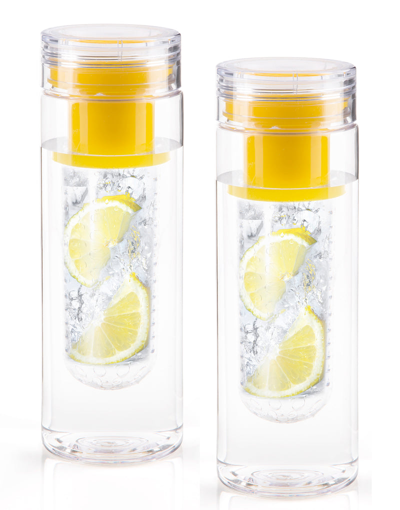 2 Pack Infuze H2O - Infuser Water Bottle - Yellow 24oz - Flashpopup.com