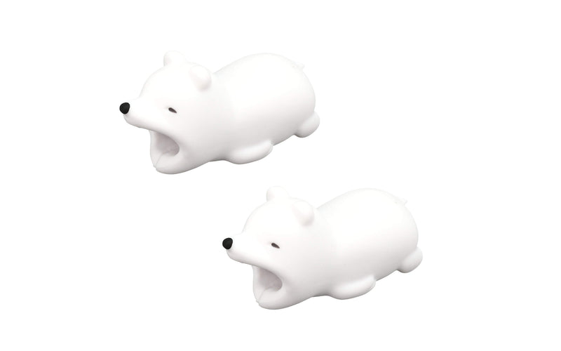 2pk iPhone Animal Biters Cable Protectors - Polar Bear - Flashpopup.com