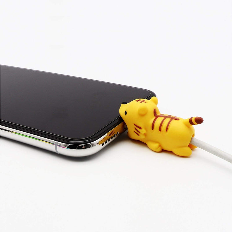 4pk iPhone Animal Biters Cable Protectors - Wild Life (Lion, Tiger, Hippo, Elephant) - Flashpopup.com