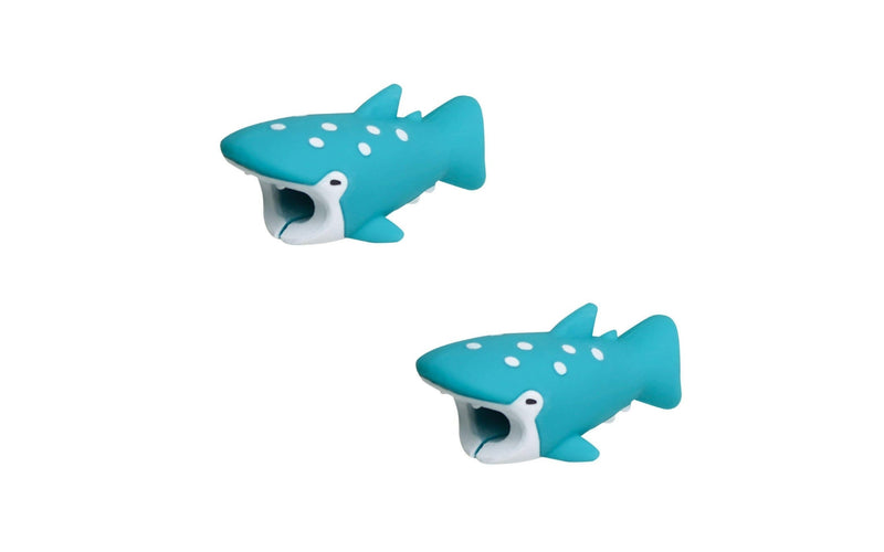 2pk iPhone Animal Biters Cable Protectors - Whale Shark - Flashpopup.com