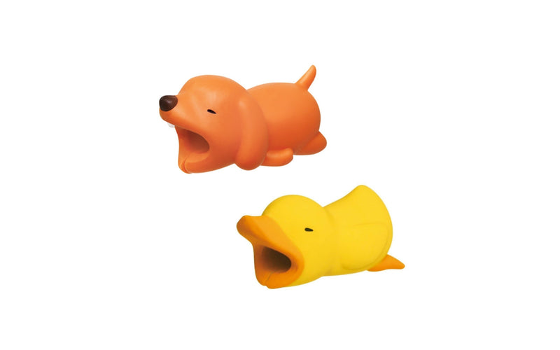 2pk iPhone Animal Biters Cable Protectors - Duck & Dog - Flashpopup.com