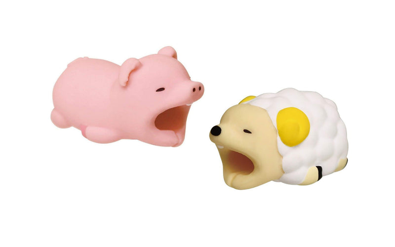 2pk iPhone Animal Biters Cable Protectors - Ram & Pig - Flashpopup.com