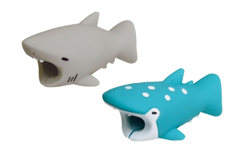 2pk iPhone Animal Biters Cable Protectors - Shark & Whale Shark - Flashpopup.com