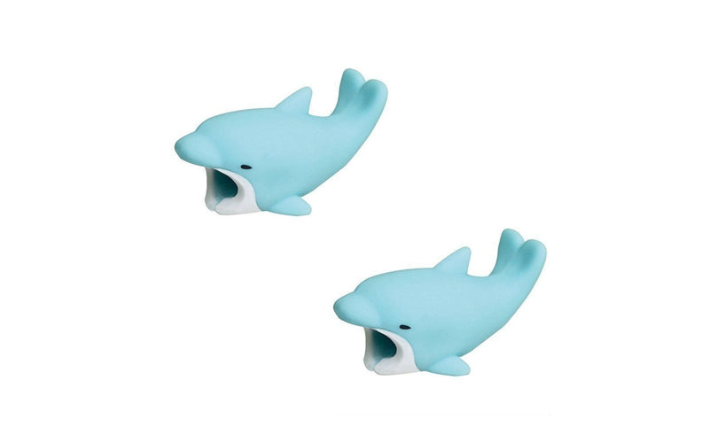 2pk iPhone Animal Biters Cable Protectors - Dolphin - Flashpopup.com