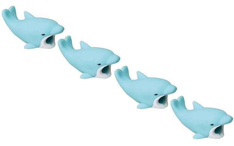 4pk iPhone Animal Biters Cable Protectors - Dolphin - Flashpopup.com