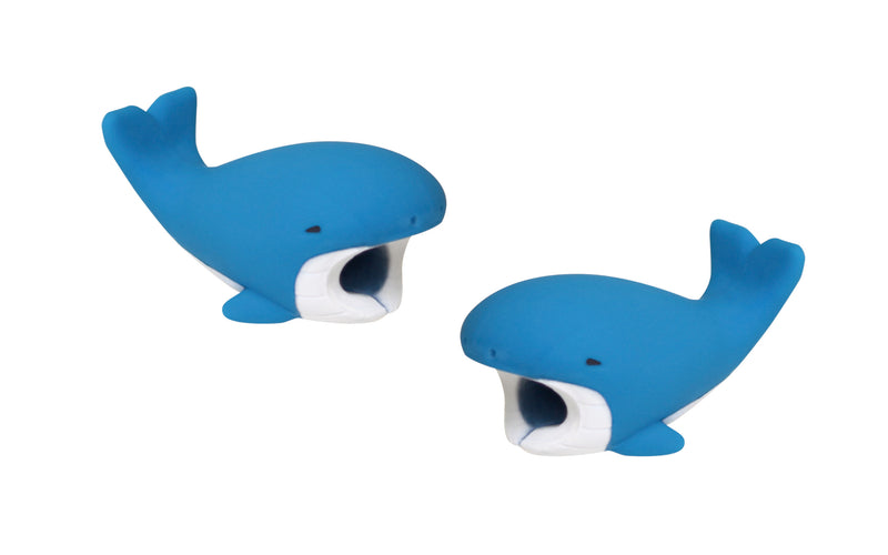 2pk iPhone Animal Biters Cable Protectors - Blue Whale - Flashpopup.com