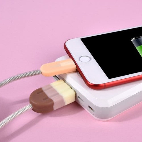 Cable Chomper Ice Cream Brown USB and for iPhone or Android Devices - Flashpopup.com