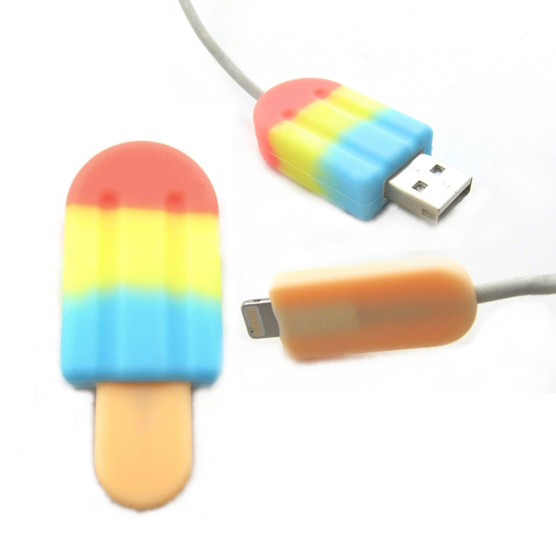 2pk iPhone Ice Cream Cable Protectors - Yellow - Flashpopup.com
