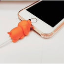 4pk iPhone Animal Biters Cable Protectors - PETS - Dog, Cat, Bunny, Pig - Flashpopup.com