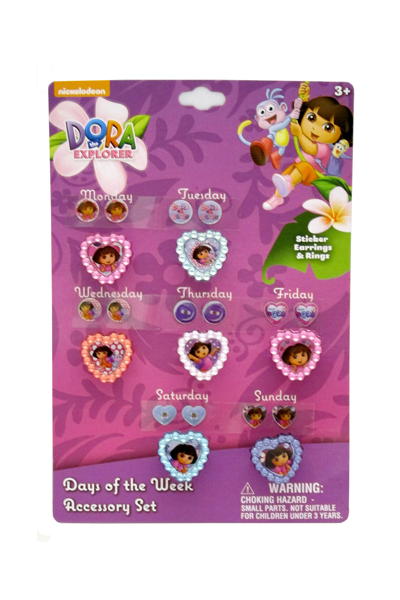 Disney Dora Day Of Week Heart Ring Earring - Flashpopup.com