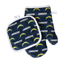 NFL Los Angeles Chargers Oven Mitt & Pot Holder Set Logo Rush - Flashpopup.com