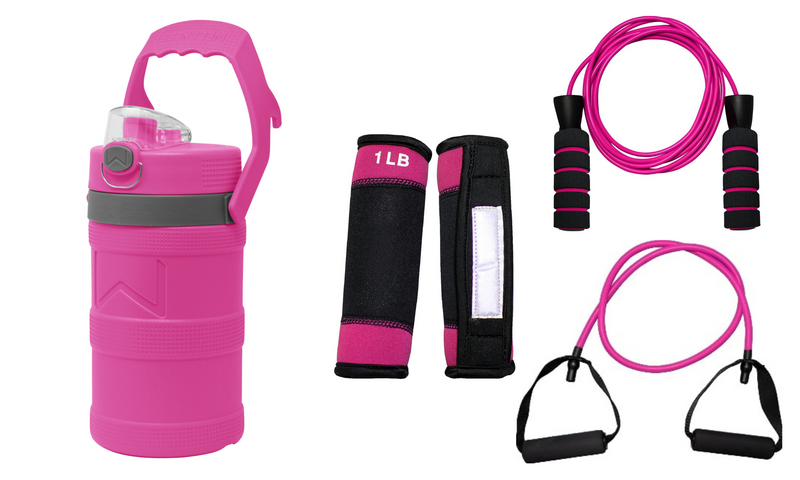 Exercise Kit with 64oz foam bottle - Pink - Flashpopup.com