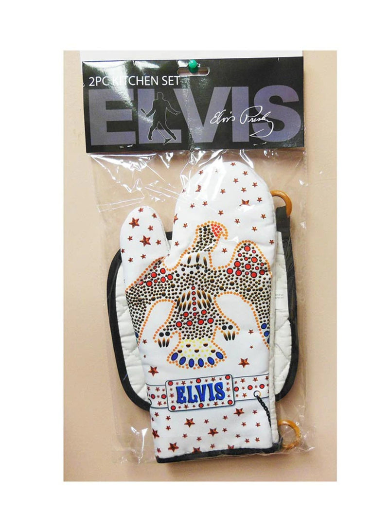 Elvis Presley Oven Mitt & Pot Holder Set - White Jumpsuit