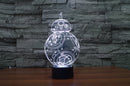 Smart Touch 3D Illusion 7-Color LED Light - BB-8 - Flashpopup.com