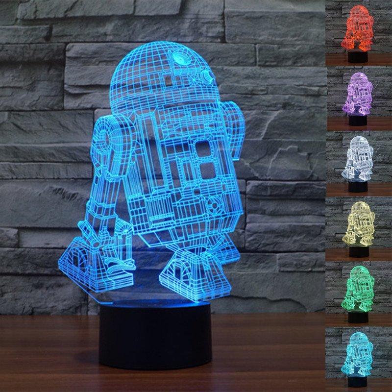 Smart Touch 3D Illusion 7-Color LED Light - R2D2 - Flashpopup.com