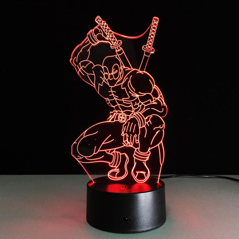 Flash Popup Hero Deadpool Illusion Lamp, 3D Light Experience - Flashpopup.com