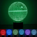 Smart Touch 3D Illusion 7-Color LED Light - Death Star - Flashpopup.com