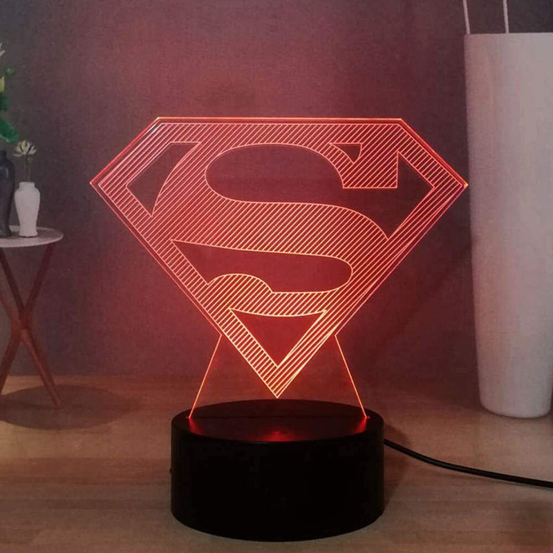 Superman Logo Illusion Lamp, 3D Light Experience - Flashpopup.com