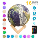 Earth Lamp 3D Printed & Painted 15cm/5.90in Color Changing Touch & Remote Control - Flashpopup.com