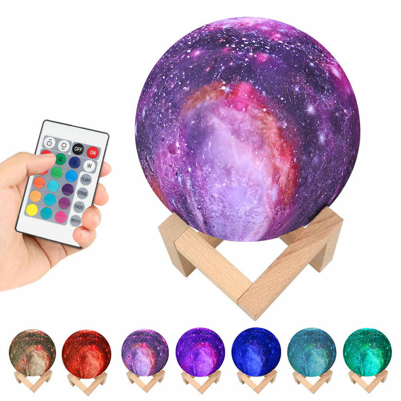 Galaxy Lamp 3D Printed with Color Changing Touch & Remote Control - Flashpopup.com