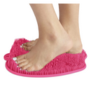 Non-Slip Silicone Foot Scrubber Shower Mat - Pink - Flashpopup.com