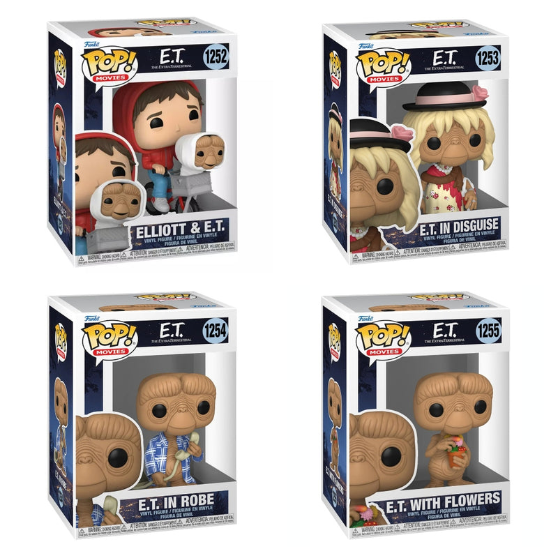 Funko Pop! 4 Pack E.T. The Extraterrestrial: Elliot and E.T. #1253, #1252, #1254, #1255