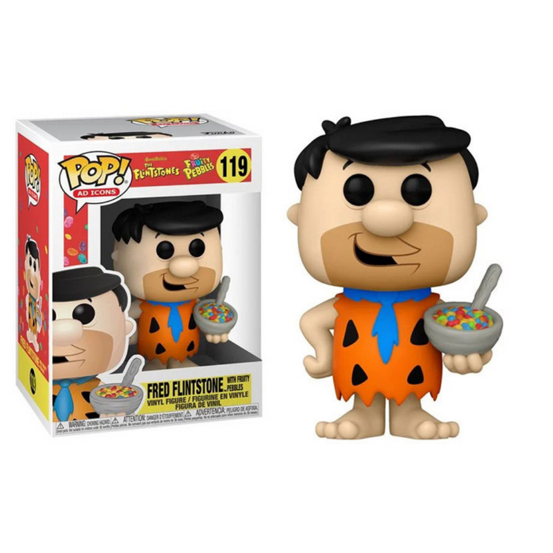 Funko Pop! Ad Icons Vinyl Figure - The Flintstones - Fred Flintstone with Fruity Pebbles - Flashpopup.com