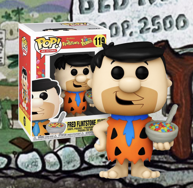 Funko Pop! Ad Icons Vinyl Figure - The Flintstones - Fred Flintstone with Fruity Pebbles - Flashpopup.com