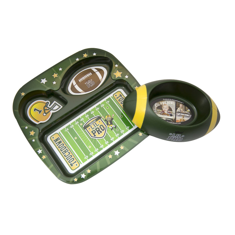 Football Dinnerware Set for Kids, Green & BPA Free - Flashpopup.com