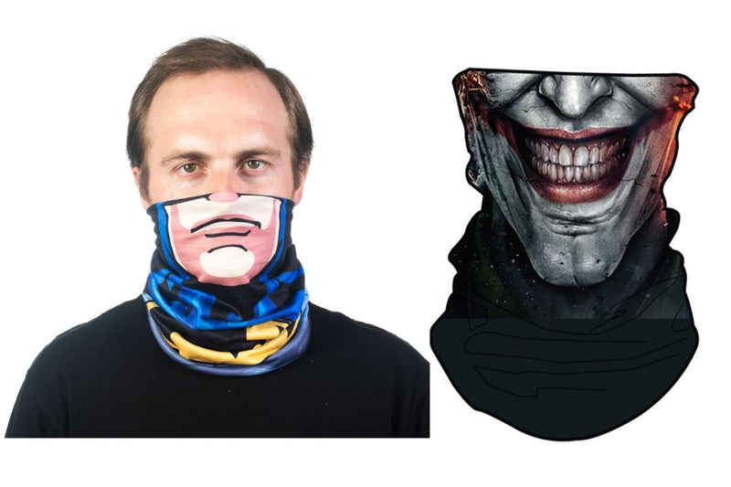 DC 2 Pc Gaiter Set Batman + Joker Neck & Face PPE Accessory - Flashpopup.com
