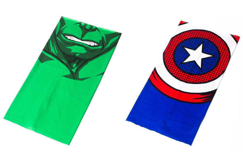 Marvel 2 Pc Gaiter Set Hulk + Captain America Neck & Face PPE Accessory - Flashpopup.com