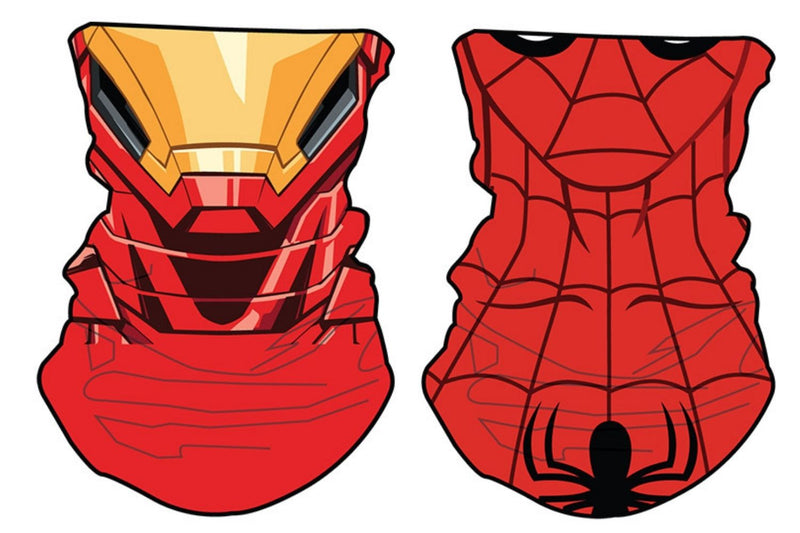 Marvel 2 Pc Gaiter Set Iron Man + Spiderman Neck & Face PPE Accessory - Flashpopup.com