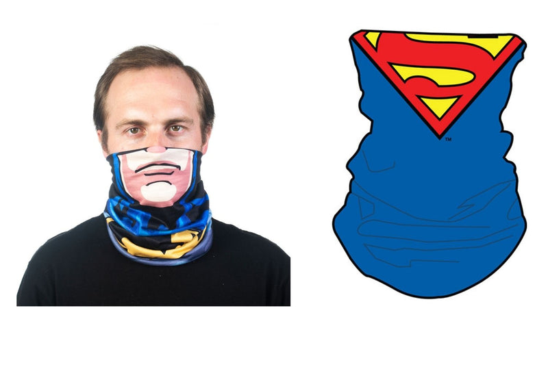 DC 2 Pc Gaiter Set Batman + Superman Neck & Face PPE Accessory - Flashpopup.com