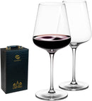 Glazgofly Red Wine Crystal Set, Hand Blown - 2 Pack, 18 Oz.