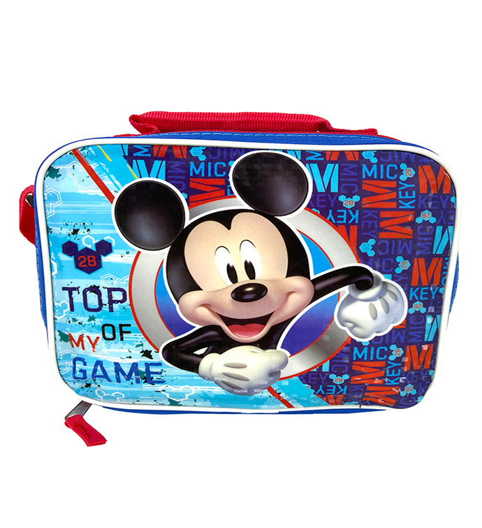 Disney Mickey Mouse Insulated Lunch Box Bag with Shoulder Strap, Red & Blue - Flashpopup.com